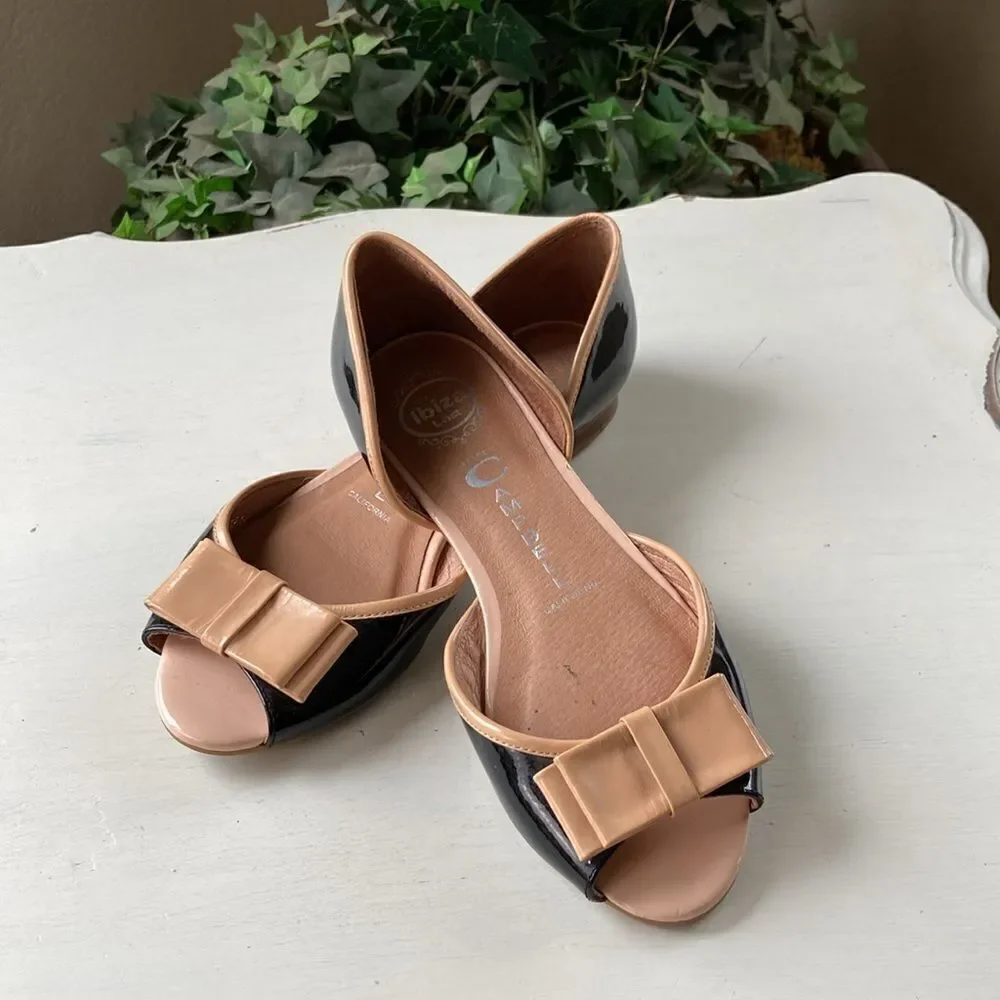 Jeffery Campbell Slip-On Patented Leather Black/Tan Shoes Size 6
